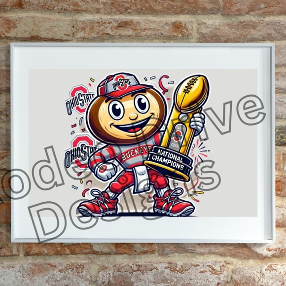 OHIO STATE NCAA NATIONAL CHAMPIONS POSTER 17"x11" Art Print Buckeyes Foo… - Picture 1 of 2